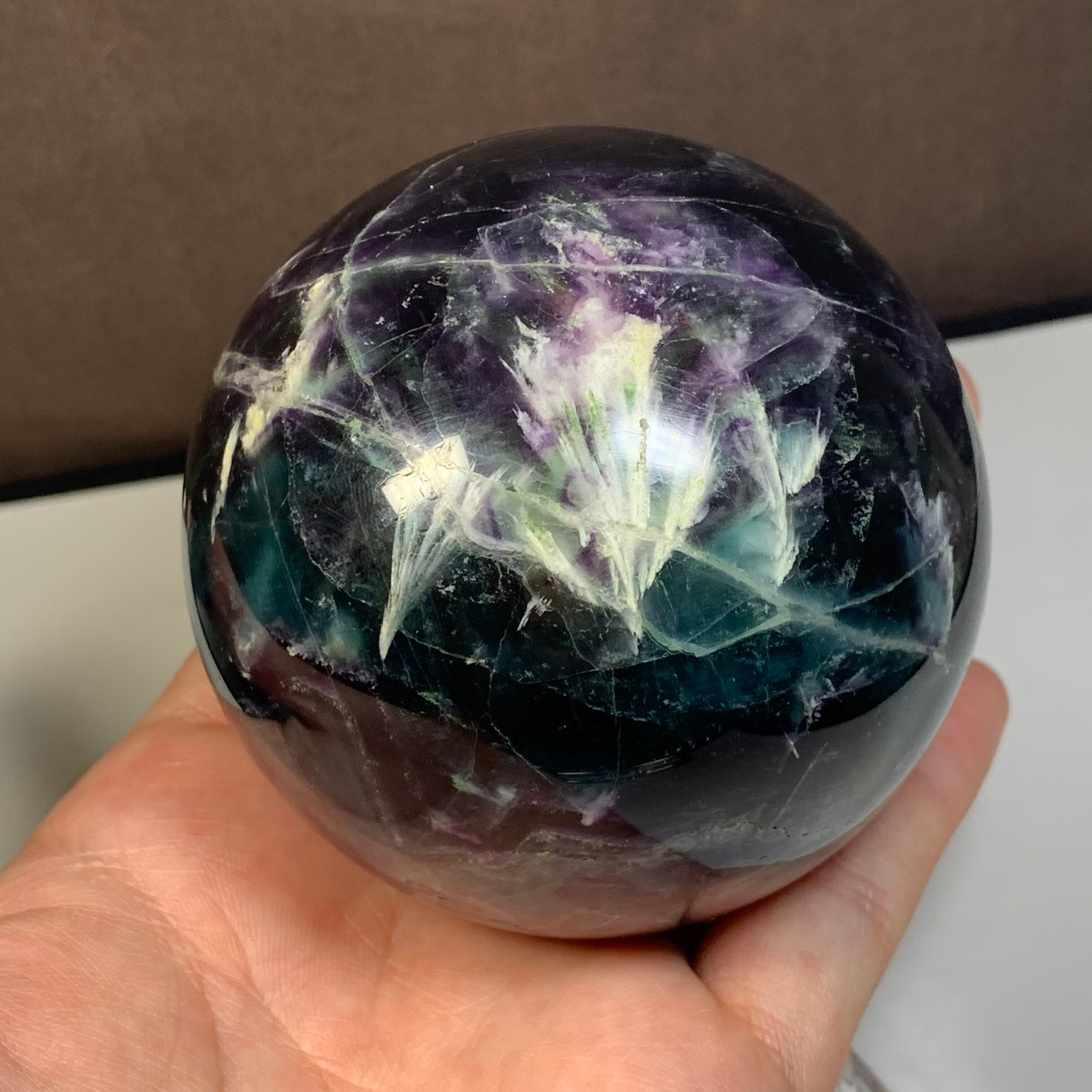 大玉・エンジェルフェザーフローライト スフィア | Naturaltreasure