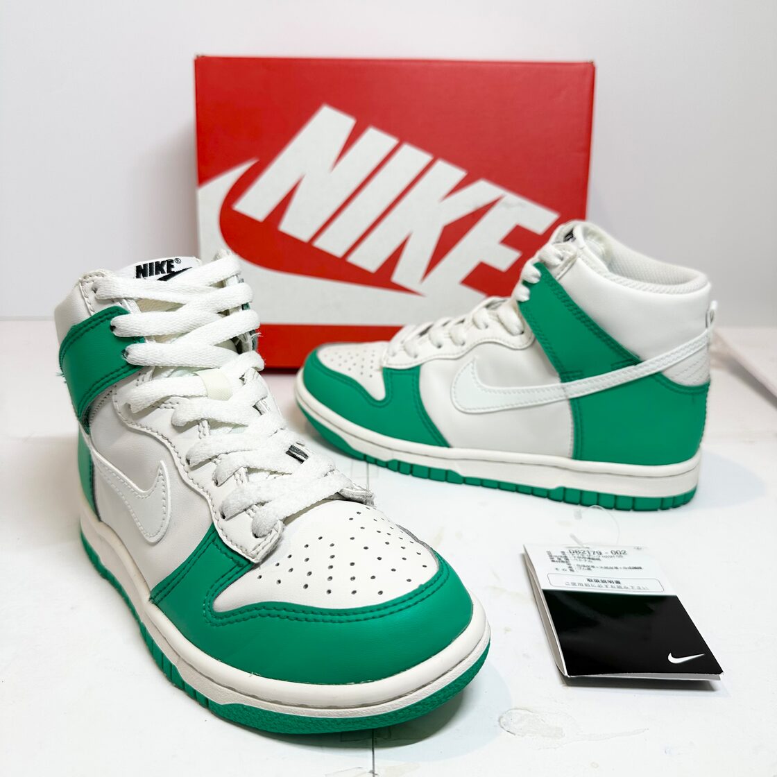 美品☆NIKE/ナイキ☆Dunk Hi/ダンク ハイ☆ホワイト×グリーン/白緑 