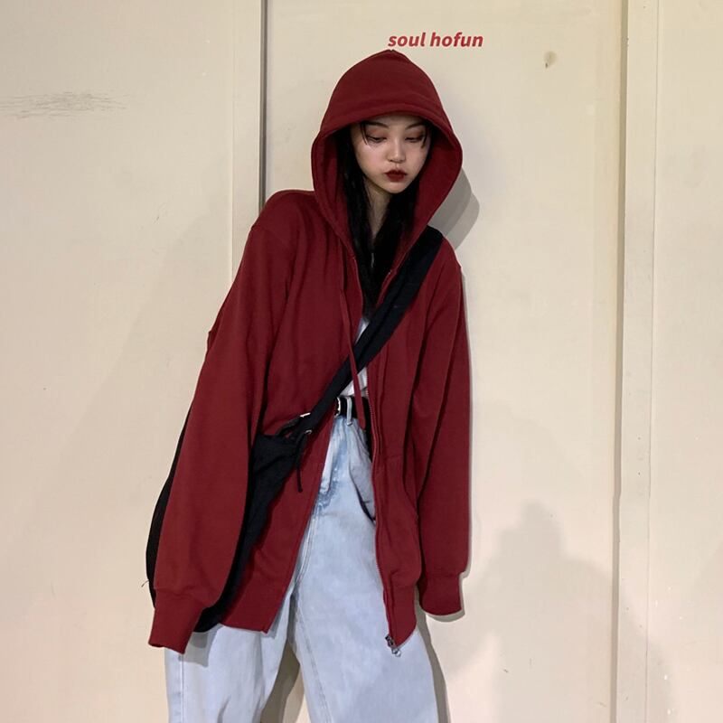 オータムジャケット ウィンタールーズレッドフードカーディガントップス 秋物 冬物 試着室8459947704