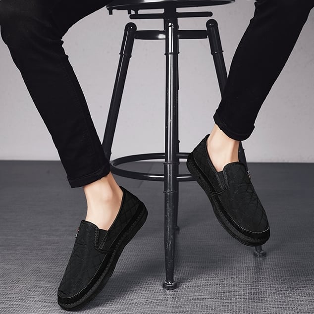 【予約販売】スリッポン メンズ グレー/ベージュ/ブラック もこもこ キャンバスシューズ ストリート 靴 シューズ お洒落 カジュアル 韓国 トレンド 24.5cm/25cm/25.5cm/26cm/26.5cm/27cm