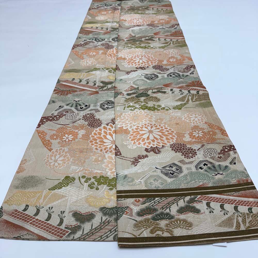 丸帯 アンティーク ヴィンテージ 全通 金帯 408cm 花嫁衣装 貸衣装 中古 リサイクル 結婚式 婚礼 着付け 舞台 きもの 着物 5091