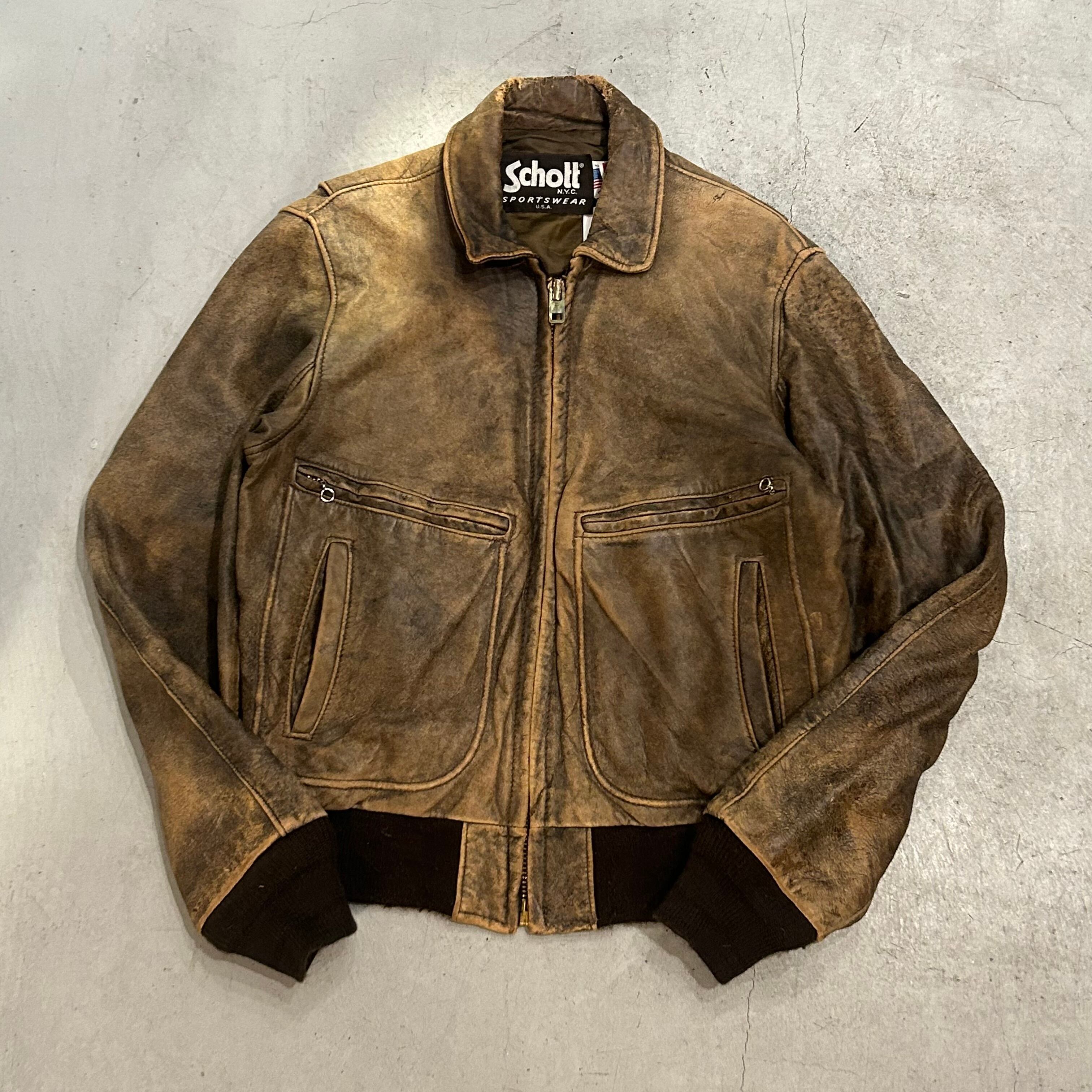 ジャケット・アウター 80s 90s Schott TYPE A-2 FLIGHT LEATHER J 1980s Schott “A-2 flight type” leather jacket【高円寺店】 | What'z up