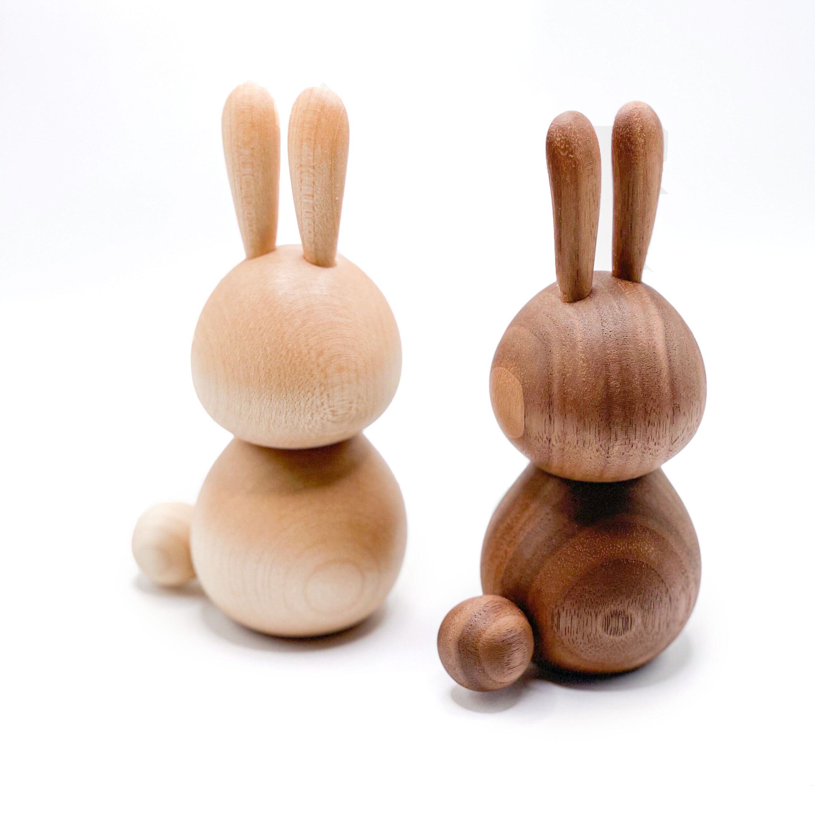 古布　リメイク　ハンドメイド　干支　うさぎ　卯　ペア 干支の置き物・卯】うさぎ 木製ハンドメイド お正月の御年賀