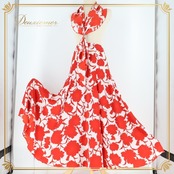 フラメンコ 衣装 ファルダ スカート シージョ 花柄 赤 白 軽い 薄い ダンス パーティ 発表会 レッド系 ホワイト系 おしゃれ パーティドレス フェスティバル レディース コスチューム かわいい エレガント 発表会衣装 ステージ衣装 レディースファッション フラメンコ用 衣装セット