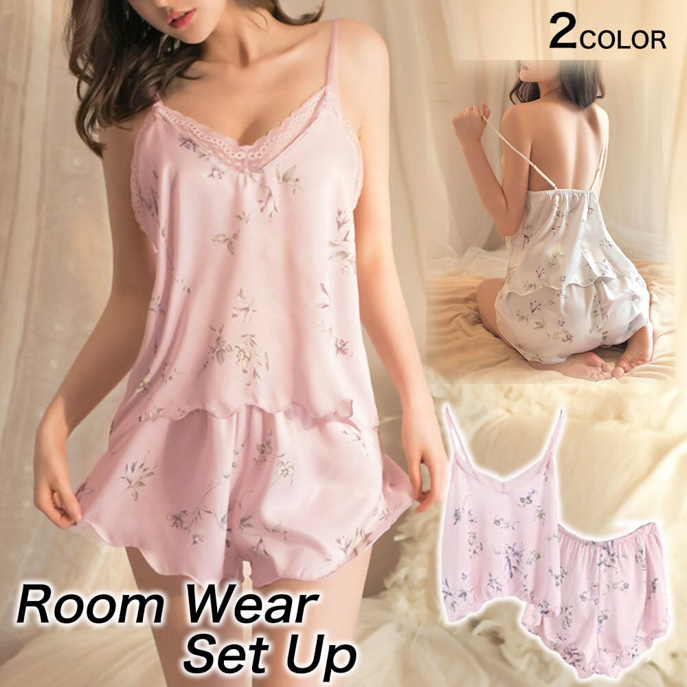 M~XL パジャマ レディース 部屋着 ルームウェア キャミソール 2