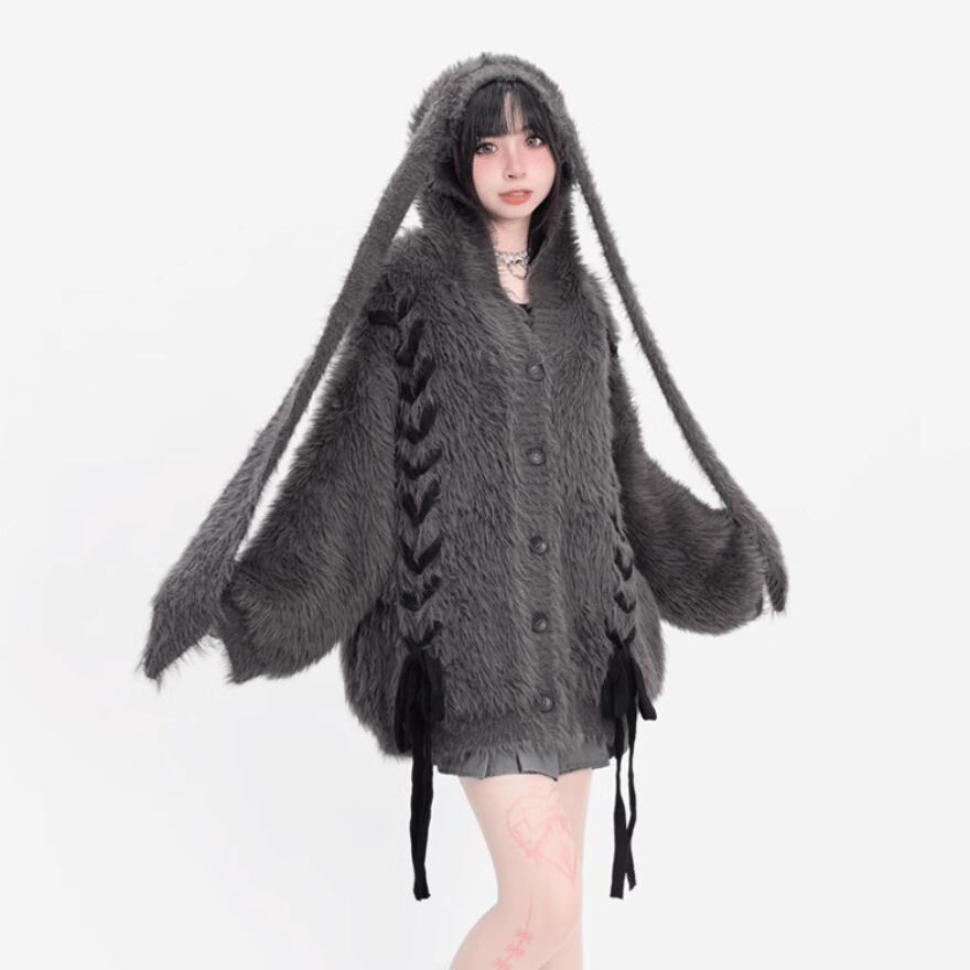 With U ゴスロリ ロリィタ Catwish フーディ うさ耳 ふかふか With U ゴスロリ ロリィタ Catwish フーディ うさ耳 ふかふか
