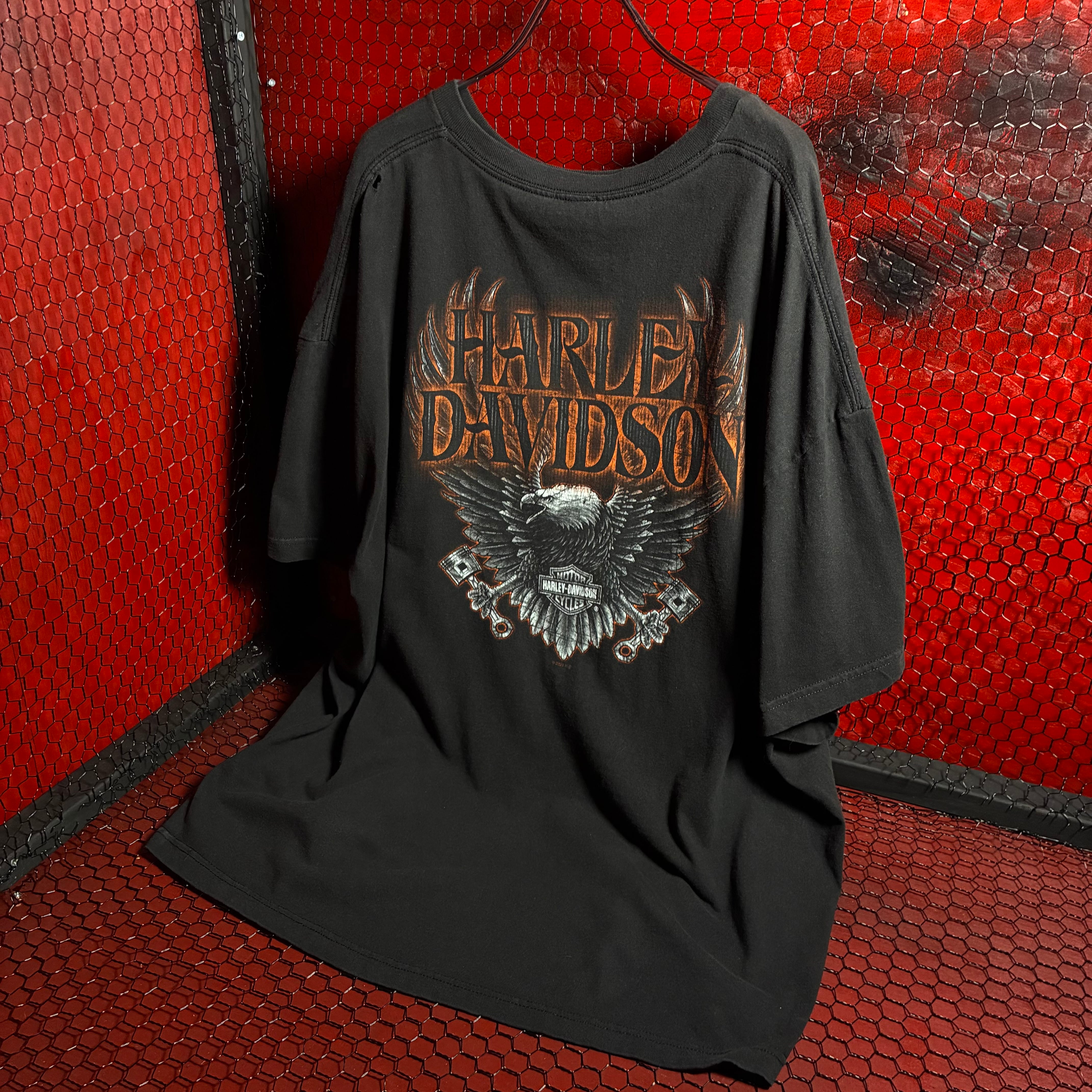 USA製 HARLEY DAVIDSON イーグル Tシャツ ブラック　Lサイズ HARLEY-DAVIDSON オーバーサイズTシャツ イーグル ブラック ハーレー