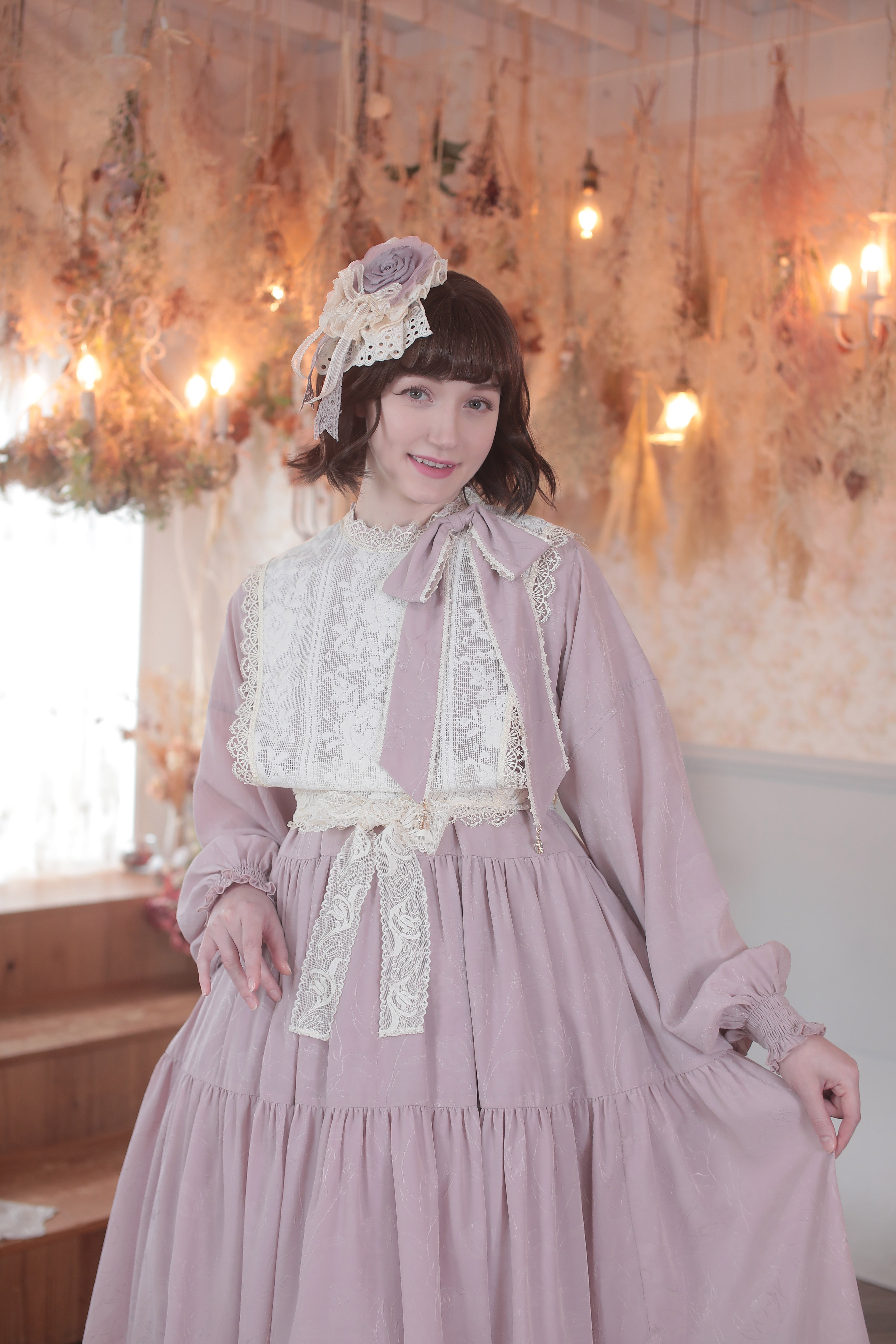 小夜啼鳥と薔薇 リボンローズクリップ | HoshibakoWorks