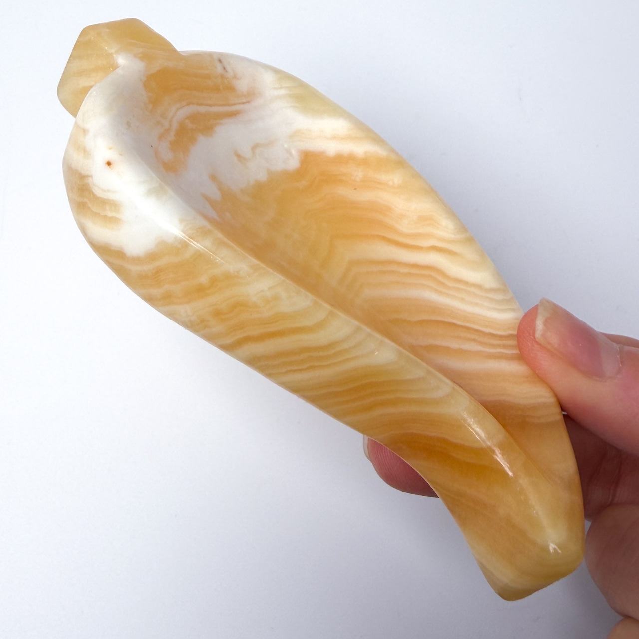 オレンジカルサイトの葉っぱ プレート * Orange Calcite * 天然石