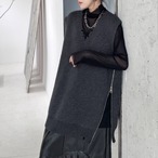 zip knit vest / 2colors l0002