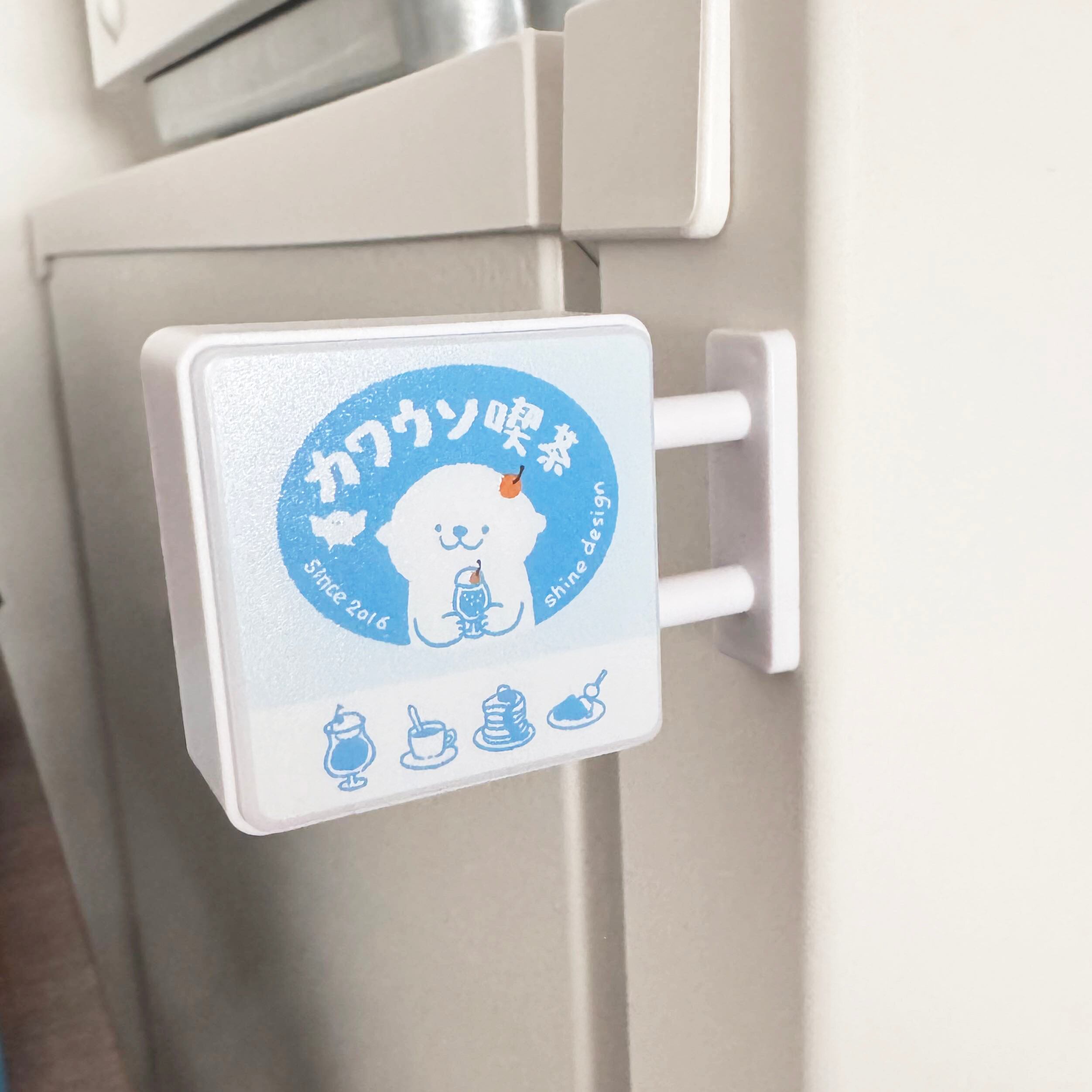 Ottertataカワウソ喫茶店両面発光看板マグネット