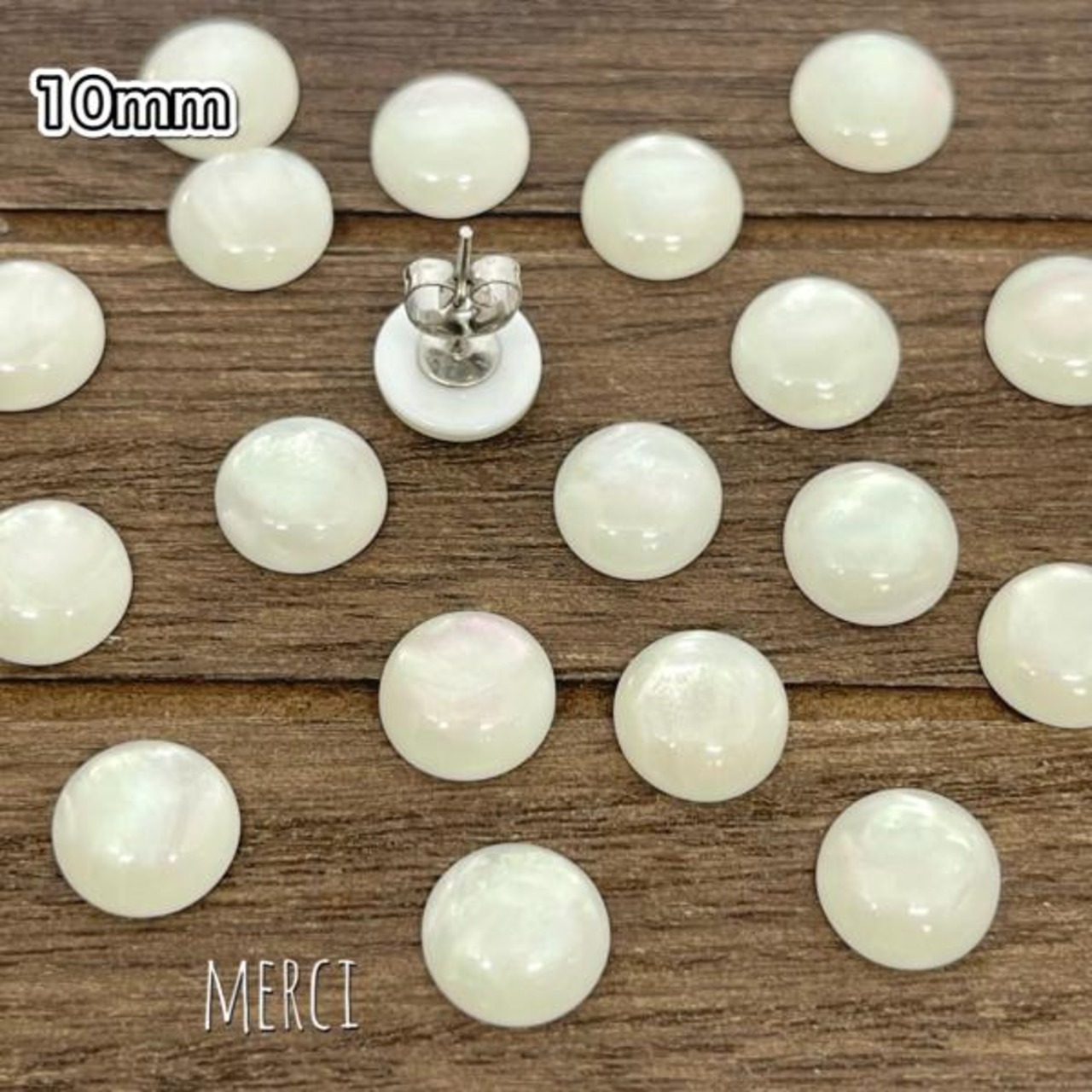 【2個】10mmパール風アクリアコートカボション/アクリル /パーツ/