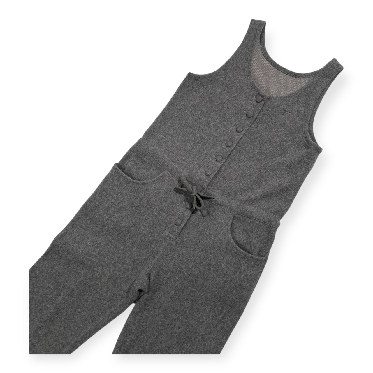 美品 Mademoiselle NON NON マドモアゼルノンノン ウール サロペット /グレー/つなぎ/オーバーオール/パパス/日本製