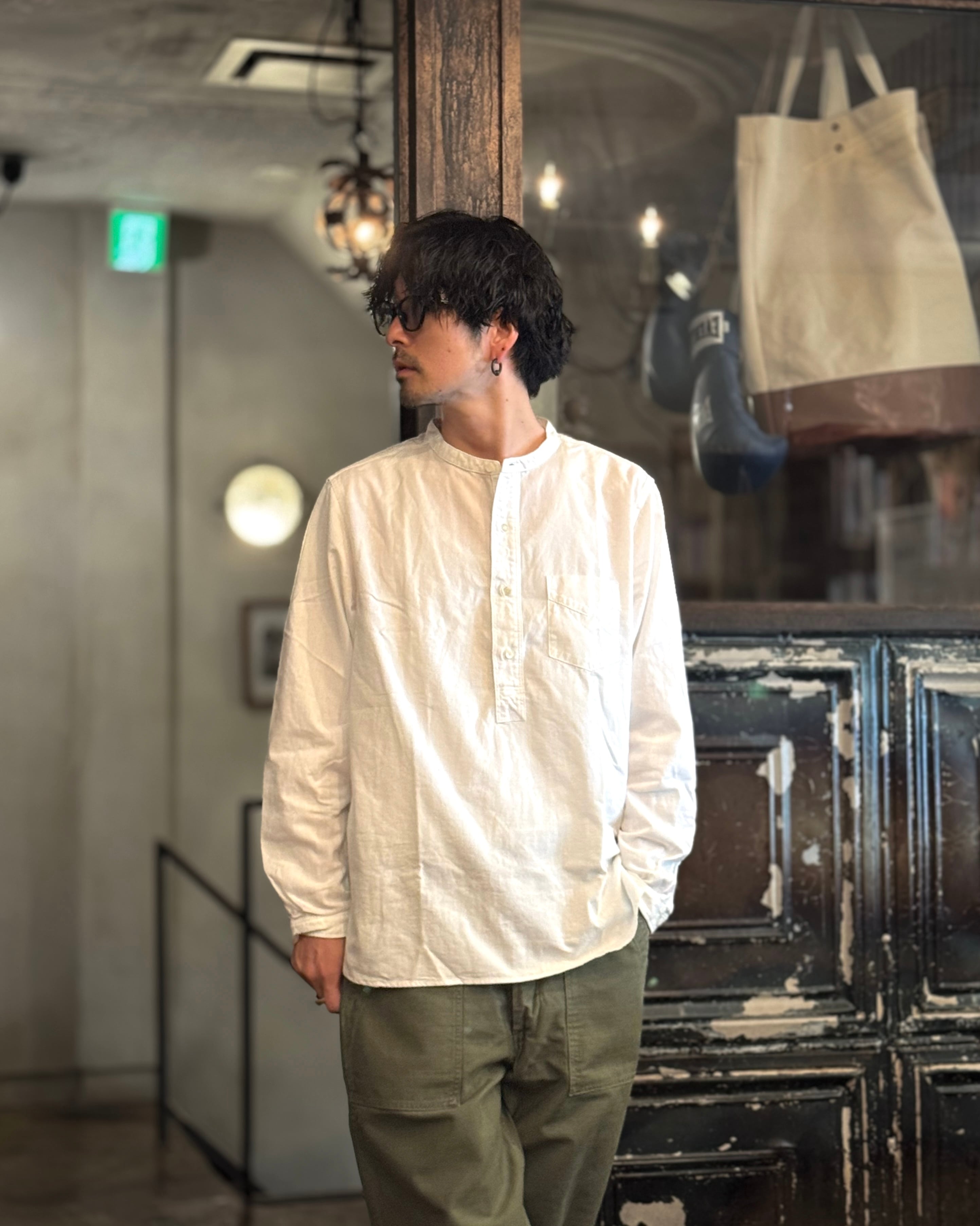 FULLCOUNT/フルカウント Stand Collar Chambray Shirt 4900 | MAMBO