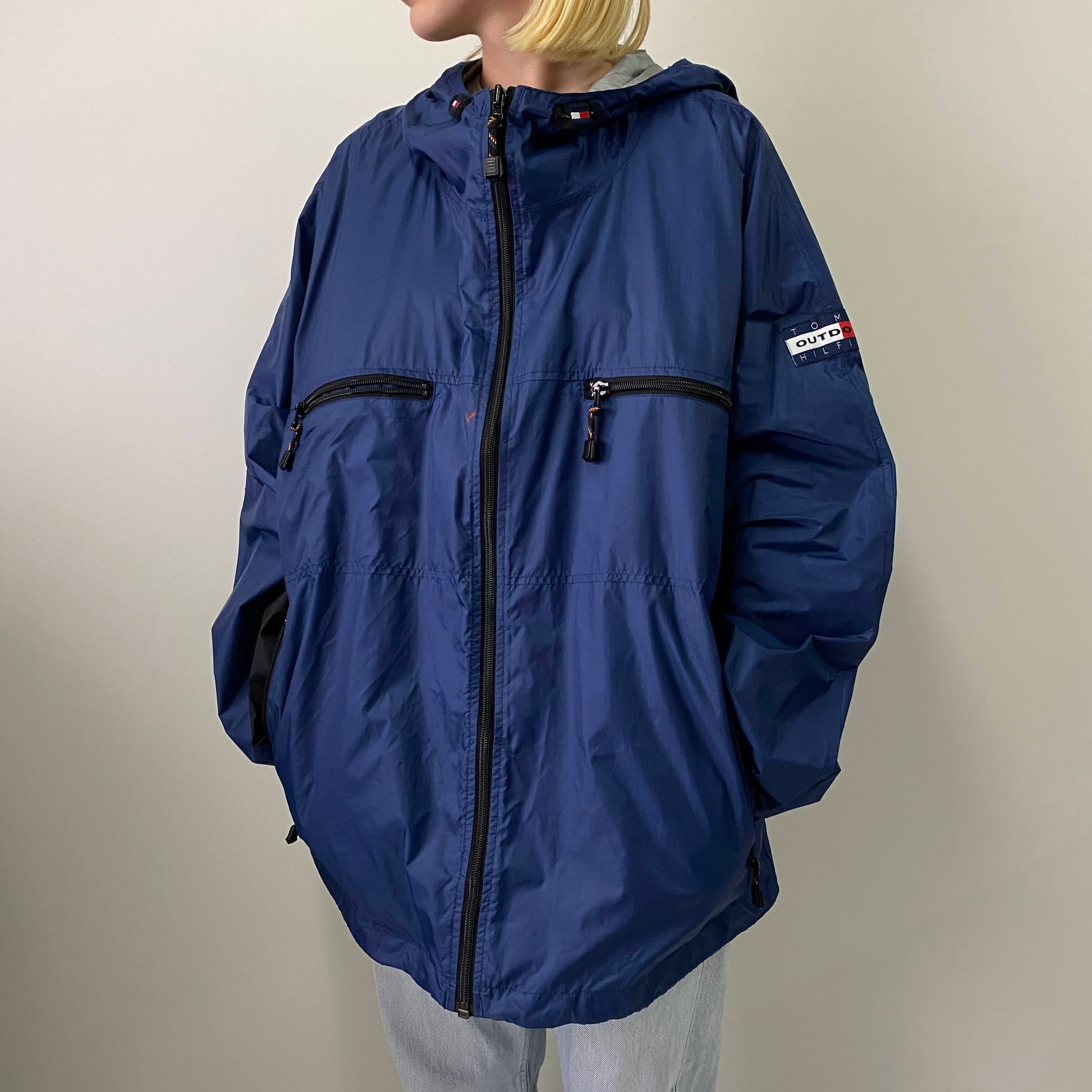 ビッグサイズ 90年代 TOMMY HILFIGER トミーヒルフィガー マウンテンパーカー アウトドア メンズXL相当 古着 90s ヴィンテージ  ビンテージ ネイビー 紺【ナイロンジャケット】【autumn22】【CS2301-30】 | cave 古着屋【公式】古着通販サイト