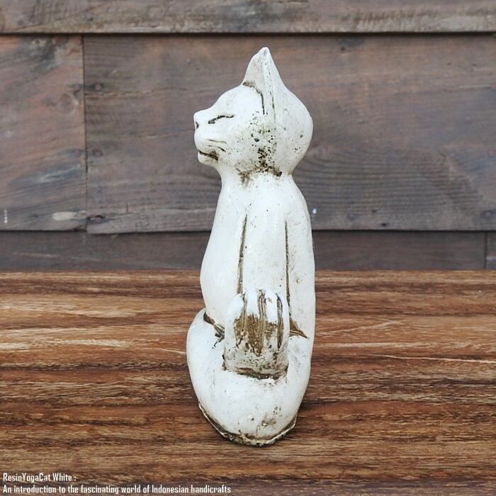 オブジェ ヨガネコさん 3 匹セット ホワイト 白猫 ネコ キャット 座禅