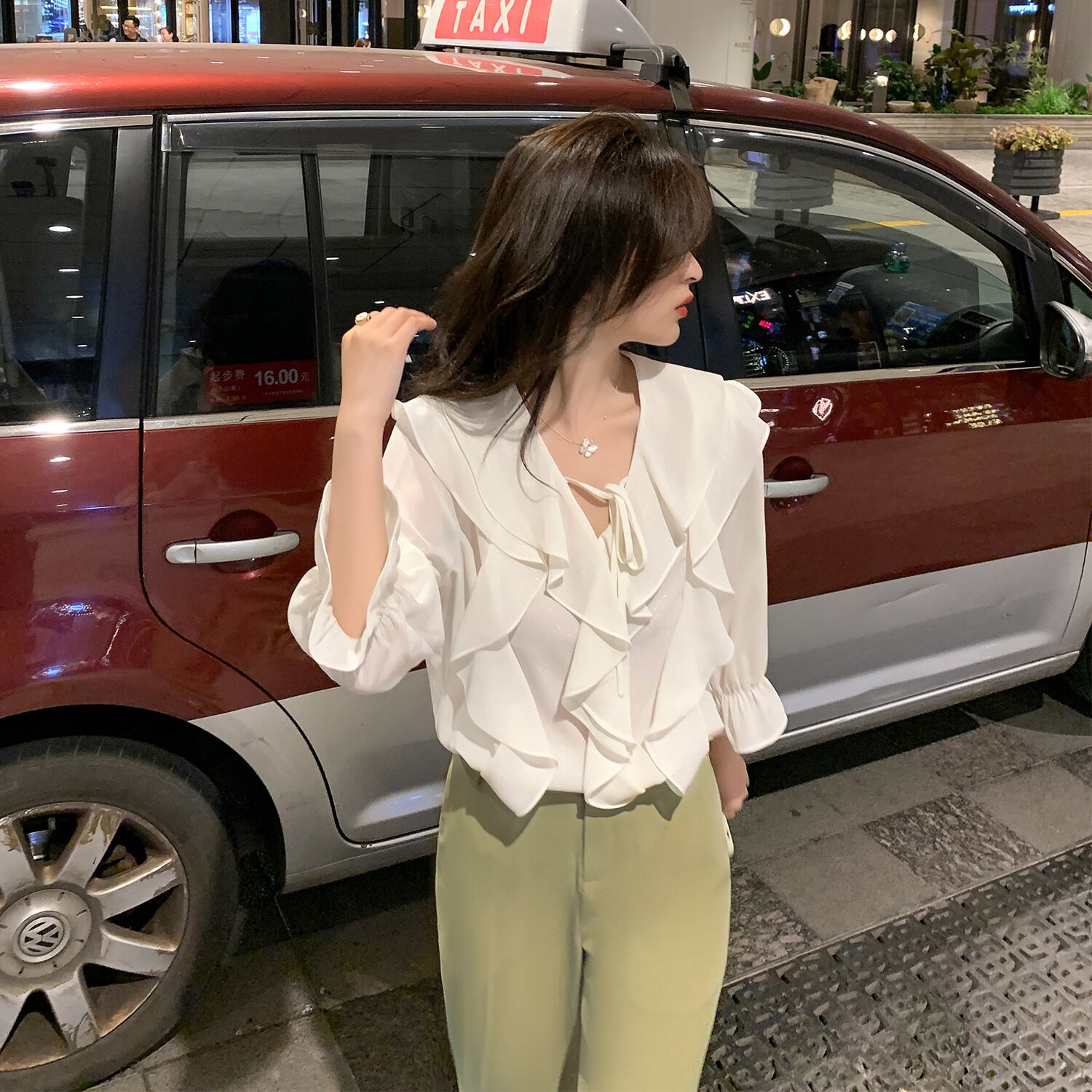 サマー薄手シフォンレディース ハイウェスト 夏物 HUCHUJING72638456465