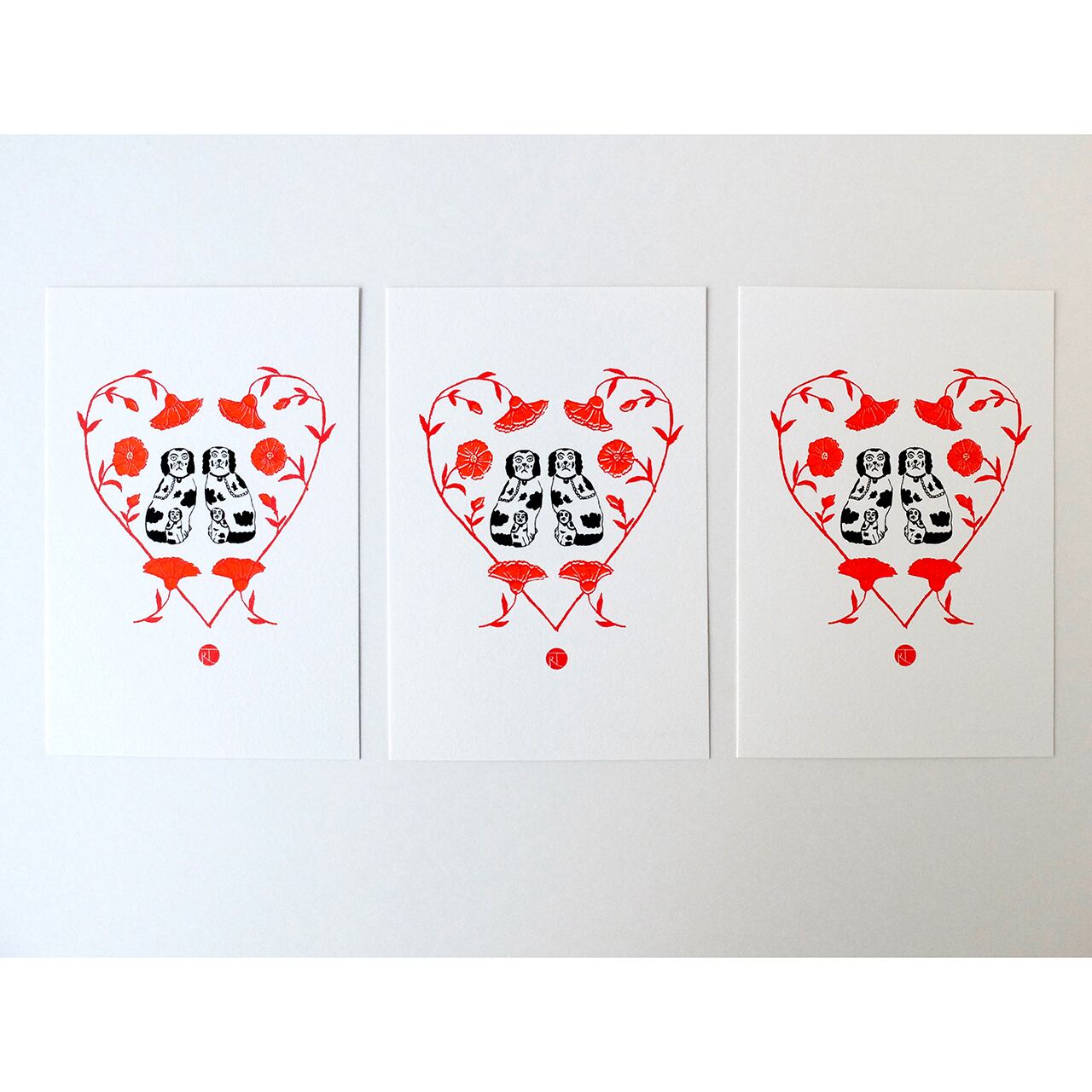 スタッフォードシャードッグ(ポストカード)3枚セット