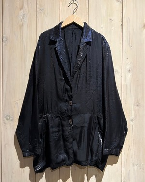 【a.k.a.C.a.k.a vintage】Metallic Black Vintage Loose Tapared Jacket