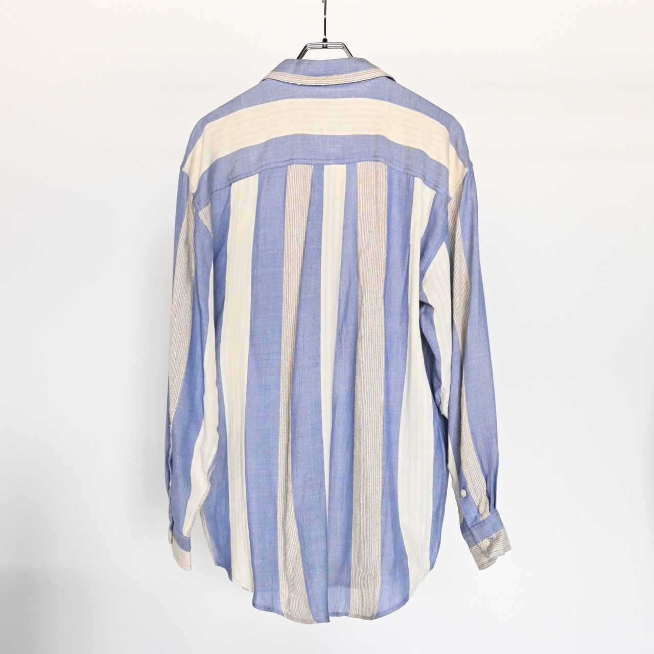 SHIRT8(グーチレーヨンストライプロングスリーブシャツデッドストック）