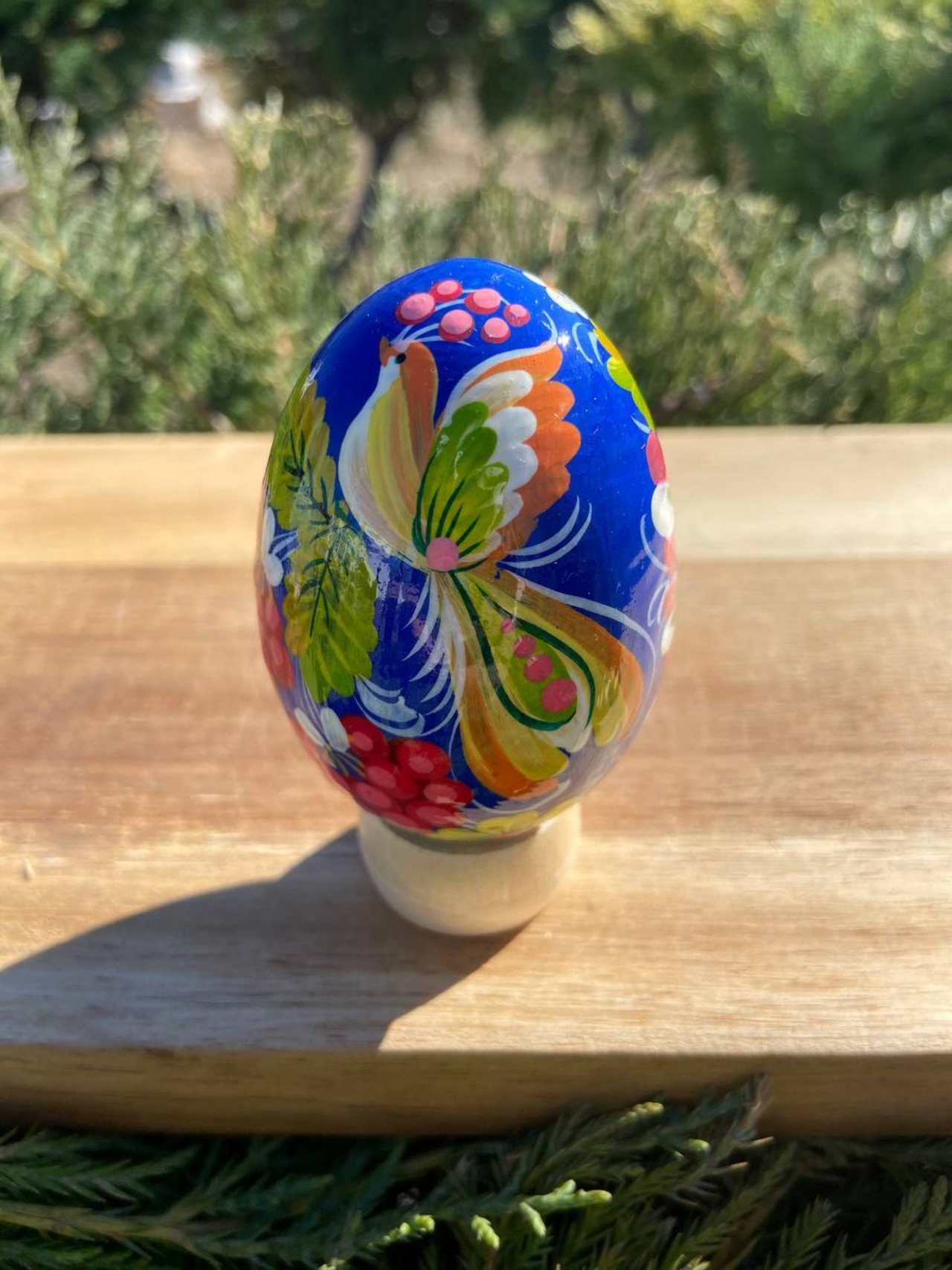 ペトリキウカ塗り　木製イースター・エッグ 7cm　ホメンコ作 - 3