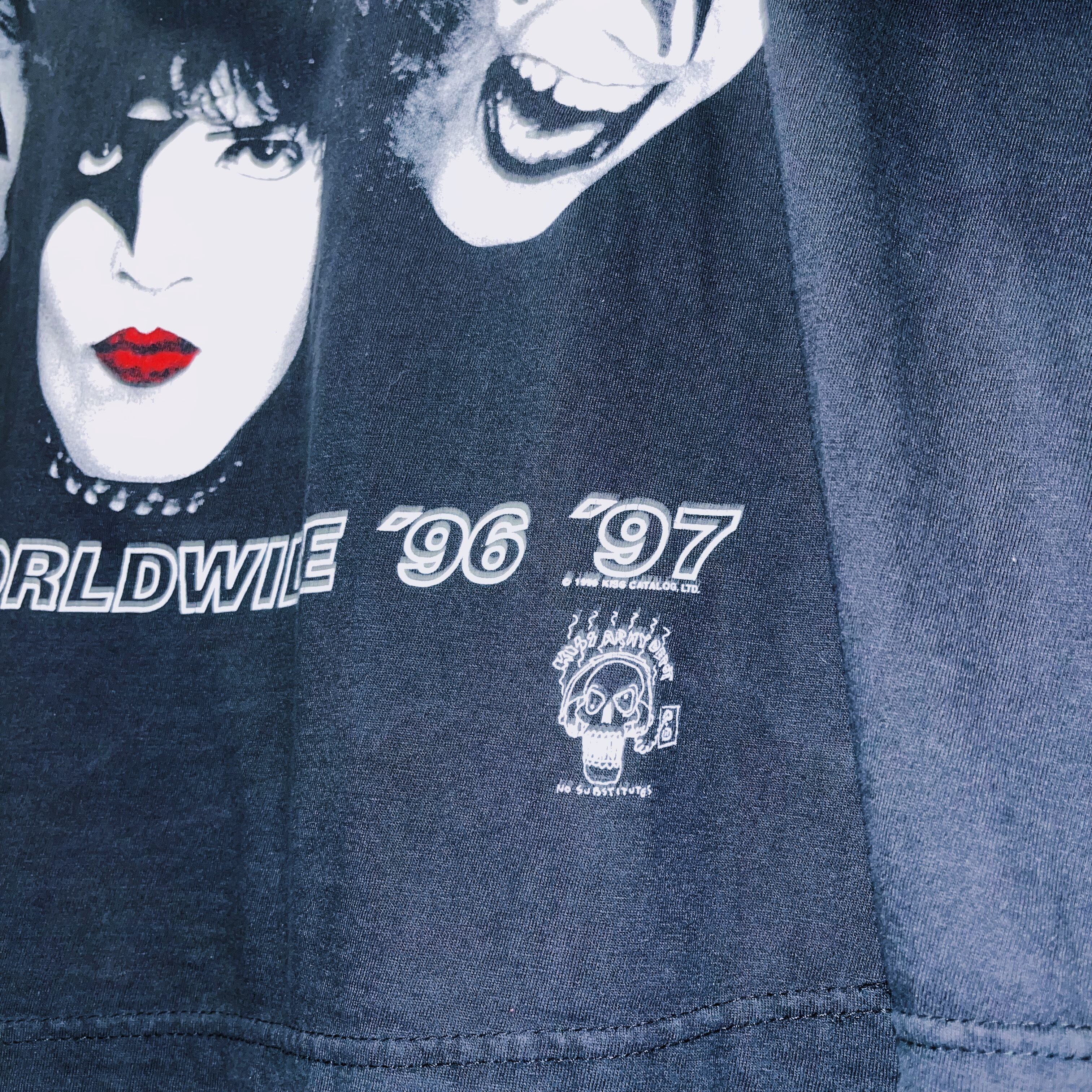 doppio】vintage “KISS ALIVE/WORLDWIDE '96-'97” band tour T-shirt