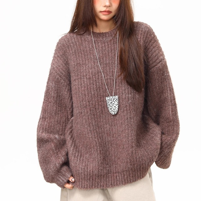 loose-fit color knit　ルーズフィットカラーニット　J1595