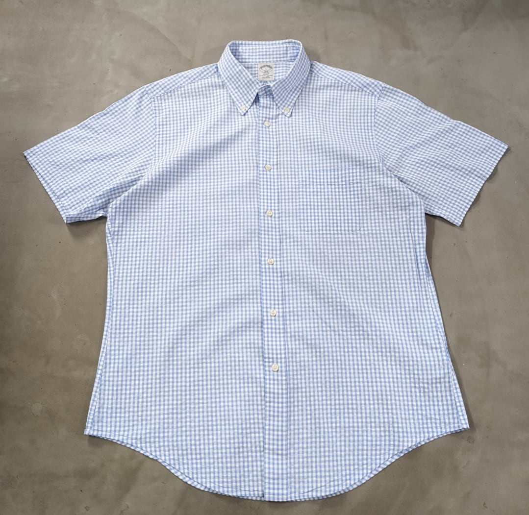 brooks brothers seersucker gingham check shirt 小岩店