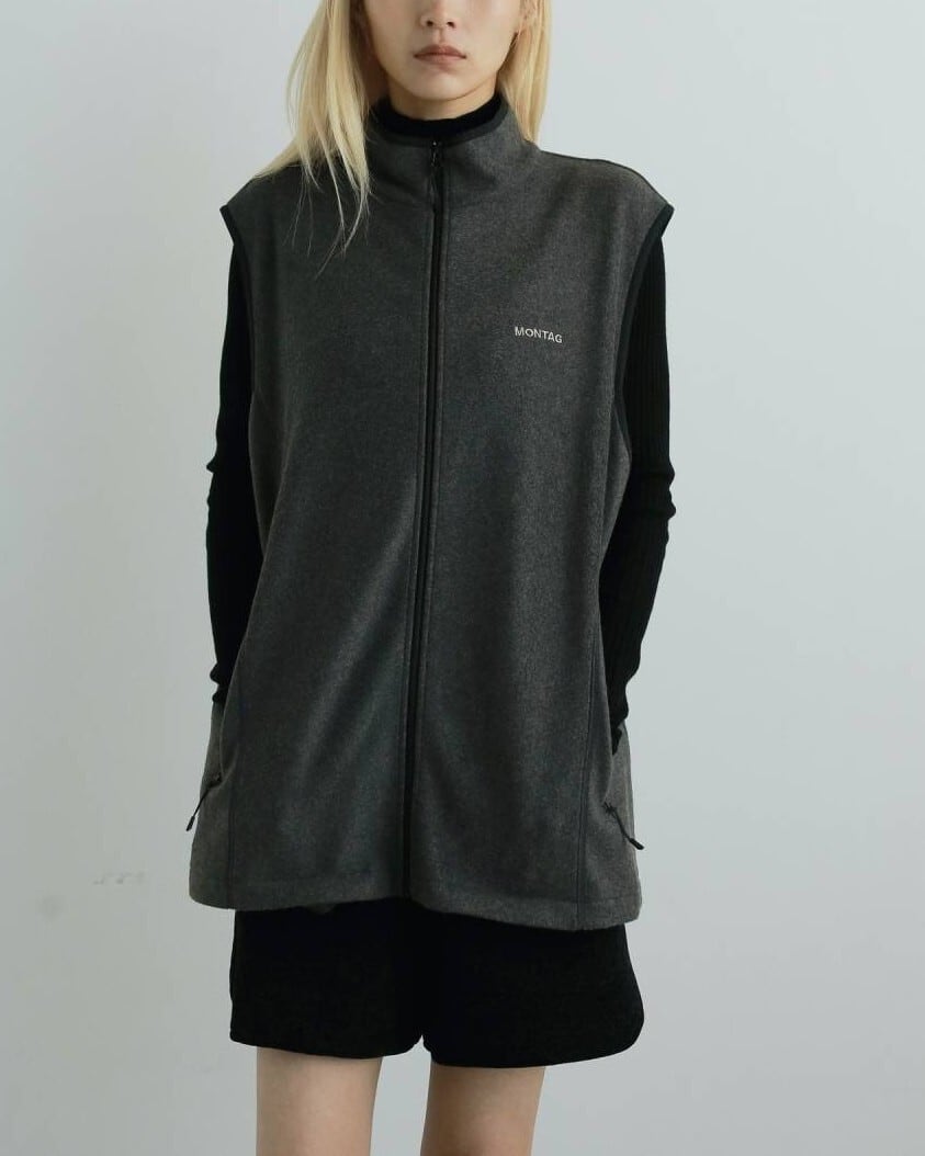 anuke(アンヌーク) Fleece Zip Vest | サウスオレンジ｜メンズ