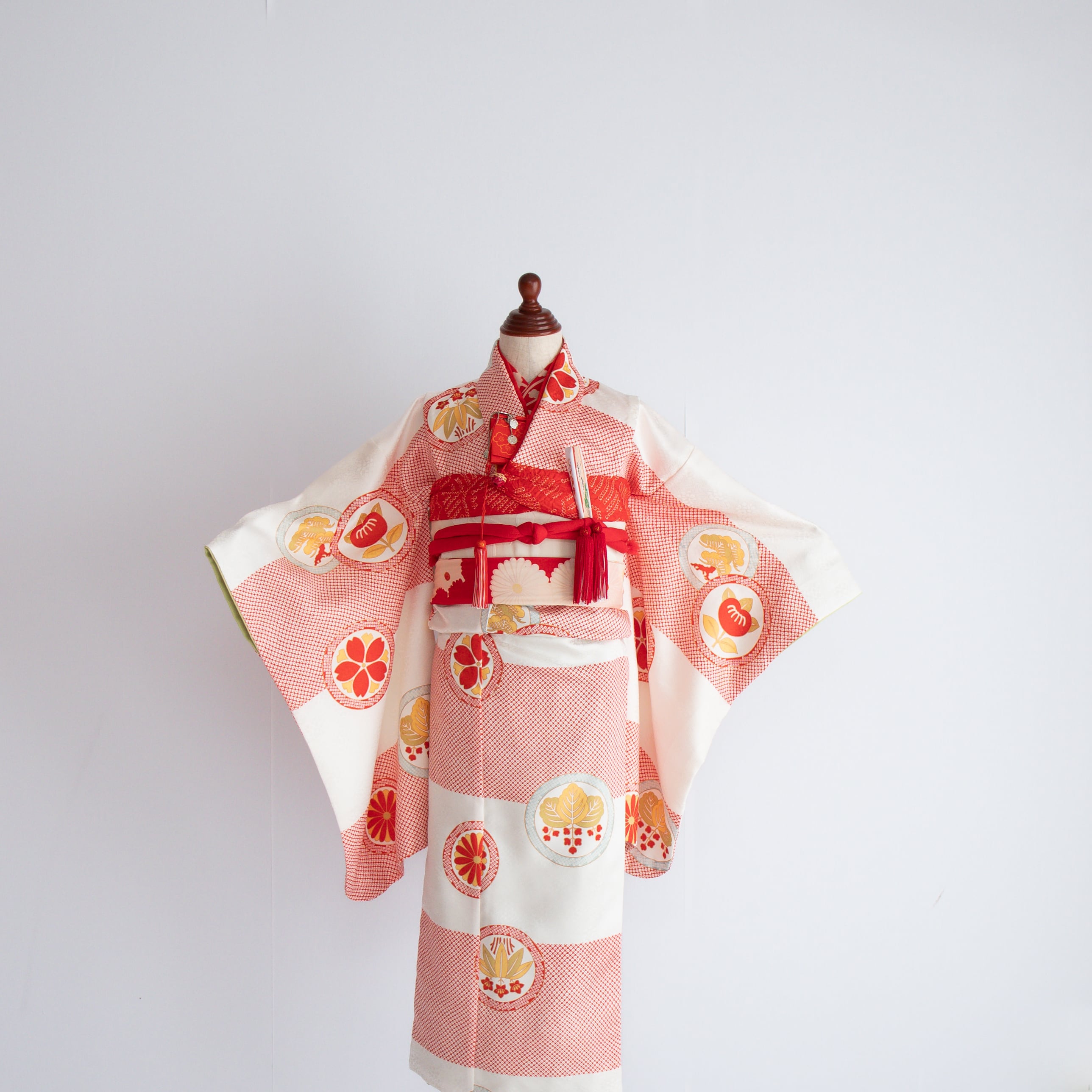 女の子帯style『鹿の子絞りと花紋』/S7002(対応身長目安 約118㎝〜130㎝)