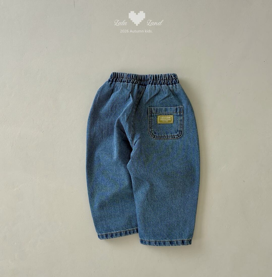 送料無料【予約】/ kids ワイドカーブドデニムパンツ /lalaland