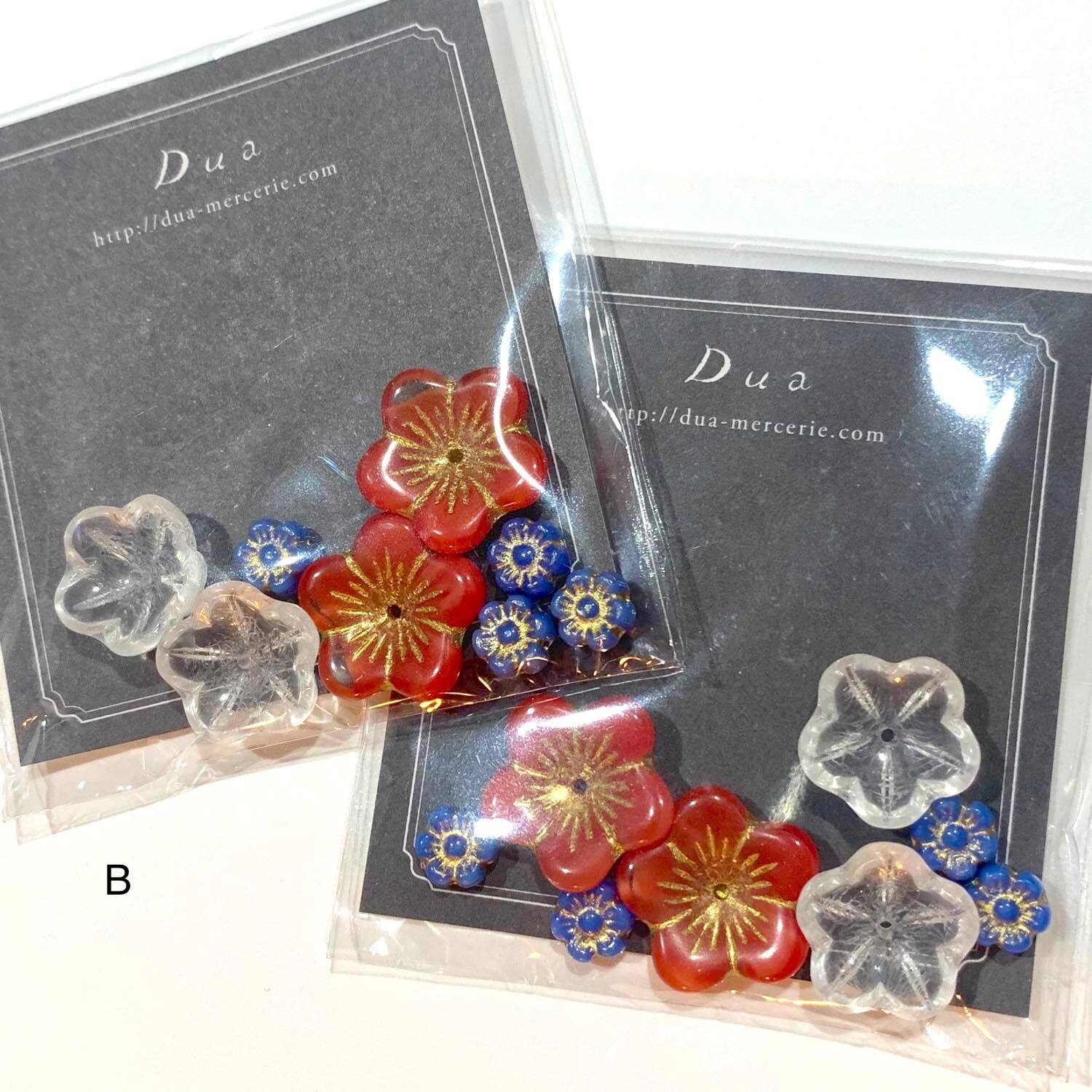 最終入荷〉3種類のお花チェコビーズセット（8p） | Dua-アクセサリー