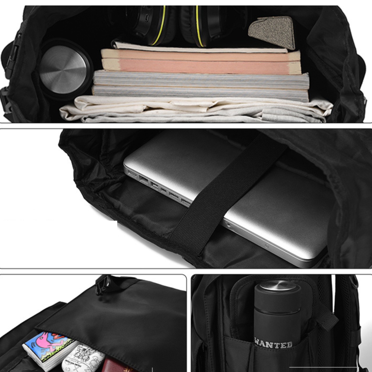 フラップ付きロールトップバックパック af0172