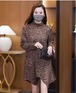 大きいサイズ レディース 裏起毛　ワンピース　ヒョウ柄　春 秋冬 新品 長袖
