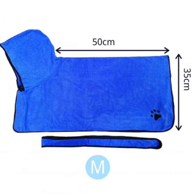 【犬用品】サイズS・M　ペット用バスローブ　マイクロファイバータオル　お風呂