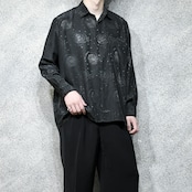 jacquard weave pattern shirt black