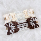 ♡【全11色】 クラシカルフリルレース ダブルリボンヘッドドレス cream ♡