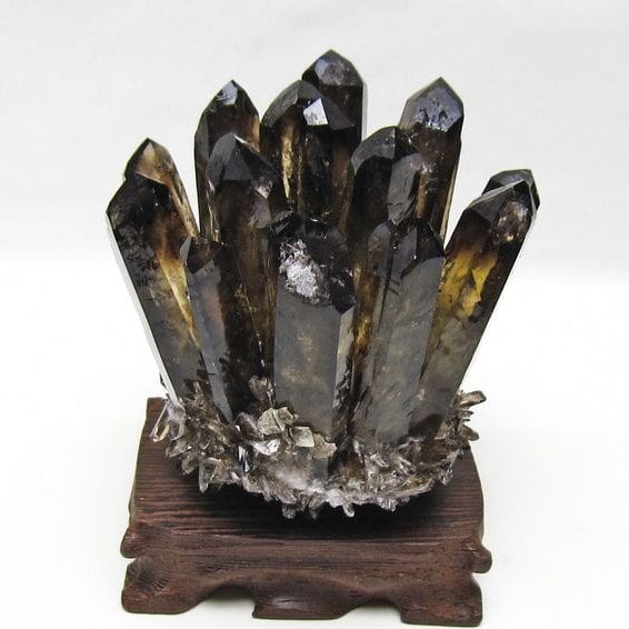 モリオン クラスター 黒水晶 原石 台座付属 一点物 おまかせ便 182-8683