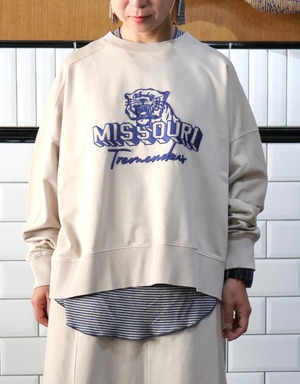 MINI裏毛ビンテージ加工Tiger刺繍カレッジワイドクルー【12506-277-10】2025AW