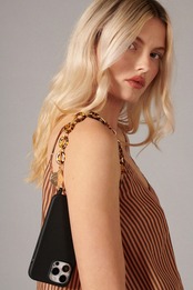 【 Cassy Marron キャシーマロン】40cm ラコックフランセーズ スマホストラップ ネックレス La Coque Francaise Chaine Courte Cassy Marron 40 cm