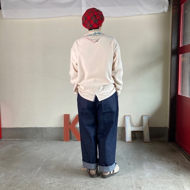 快晴堂 レディース メンズ パンツ ステッチ沢山パンツ HAYATE デュアル