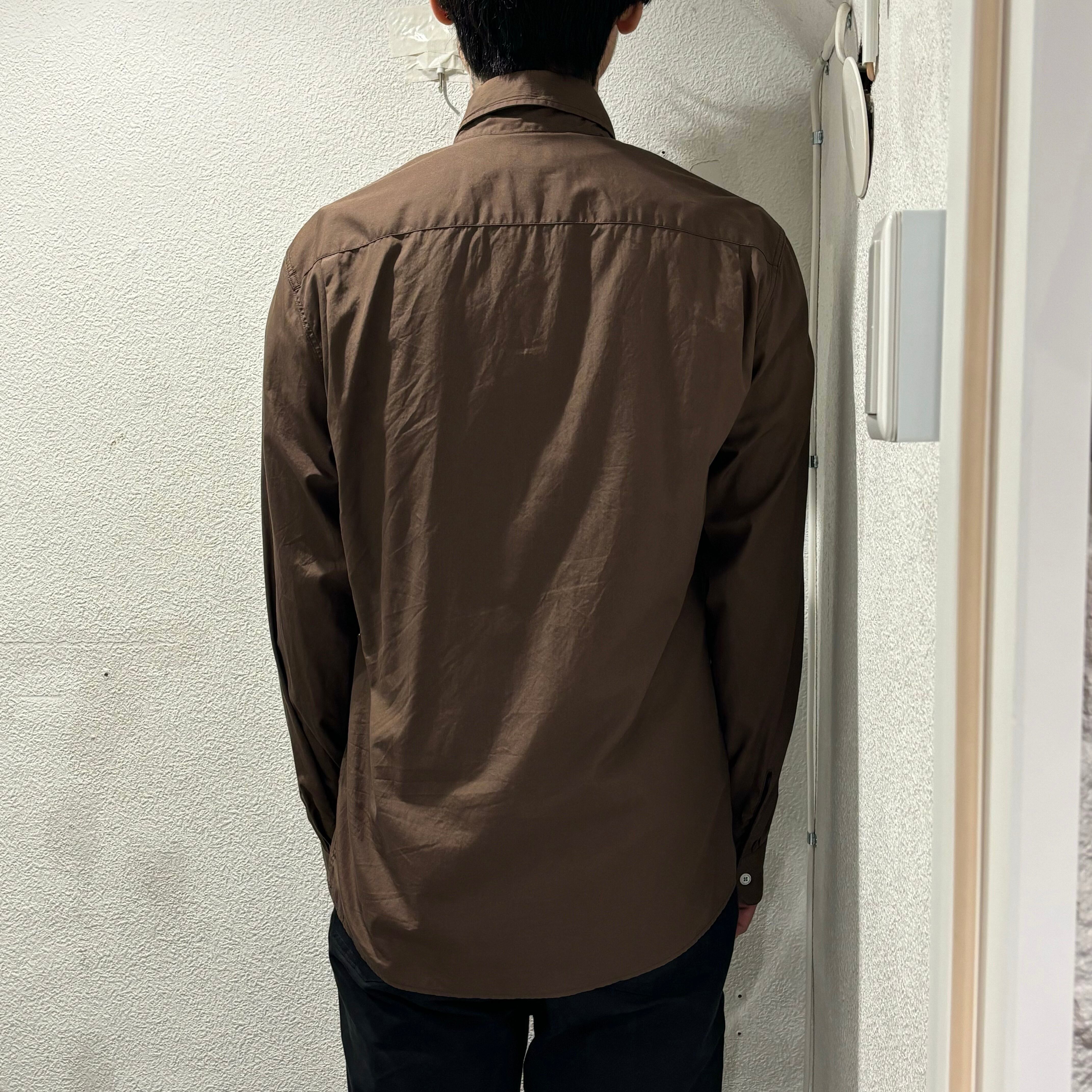 LEMAIRE ルメール 長袖シャツ ブラウン シャツ SIZE44【表参道t 