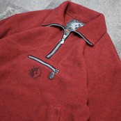 design half zip fleece red