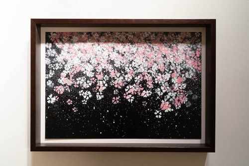 Sakura (額入り特別作品)　/ 夜桜のスプレーアート作品　絵画販売