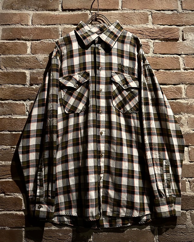 【Caka act3】“COOGI” Tribal Design Vintage Western Check Shirt