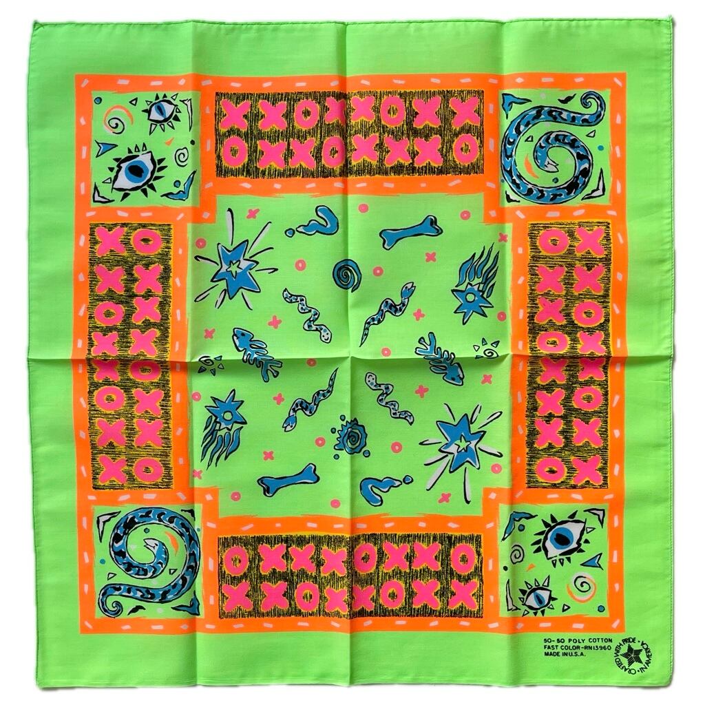 【Deadstock】80-90s RN13960 釣り堀 ヴィンテージバンダナ ②