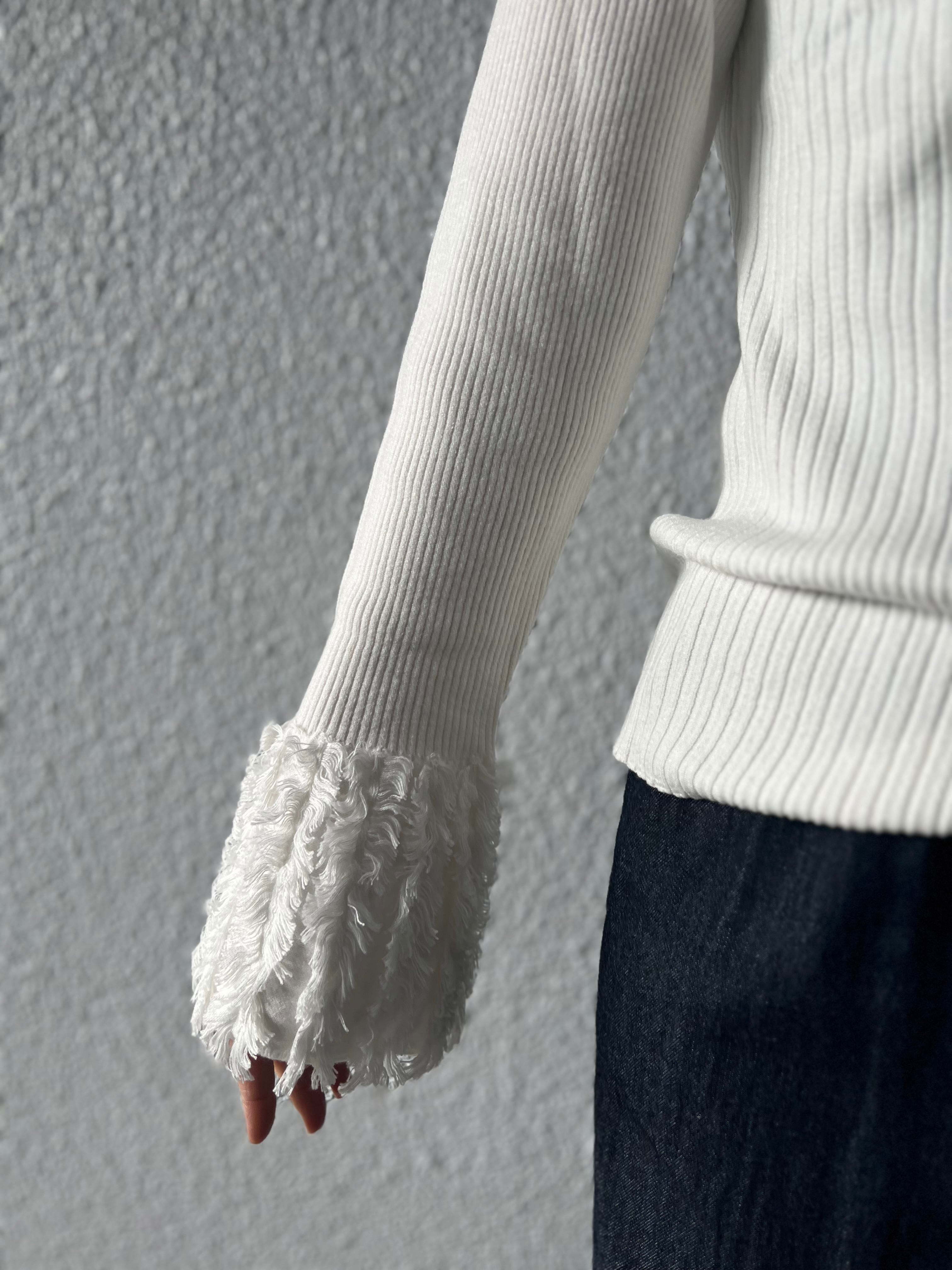 【SELECT】フリンジカフスリブニット 326720