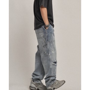 Wide silhouette denim pants C4072