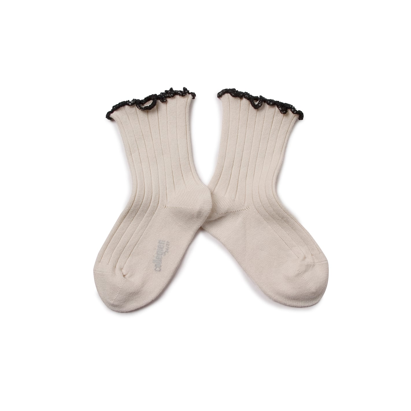 【collegien】Delphine - Lettuce Trim Ribbed Socks - Doux Agneaux