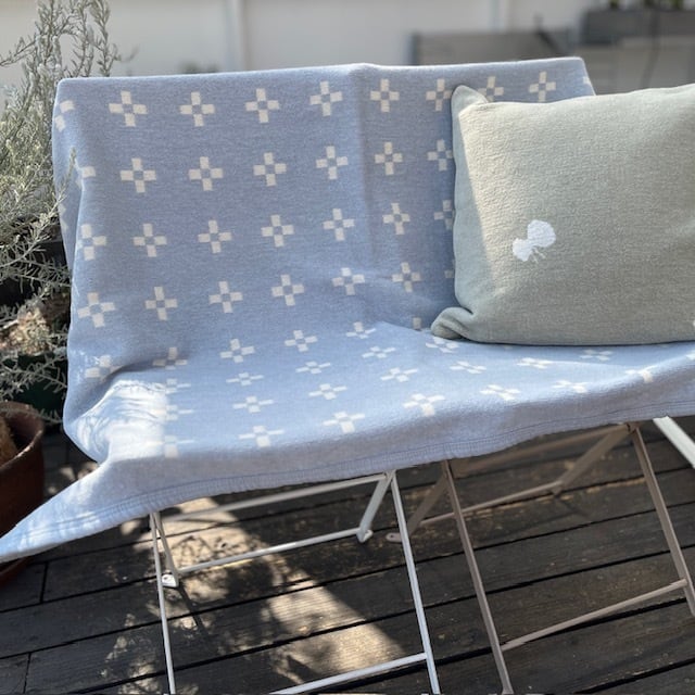 KLIPPAN クリッパン シュニールコットンブランケット ハーフ 90×140cm シャーンスンド ライトブルー 正規取扱店